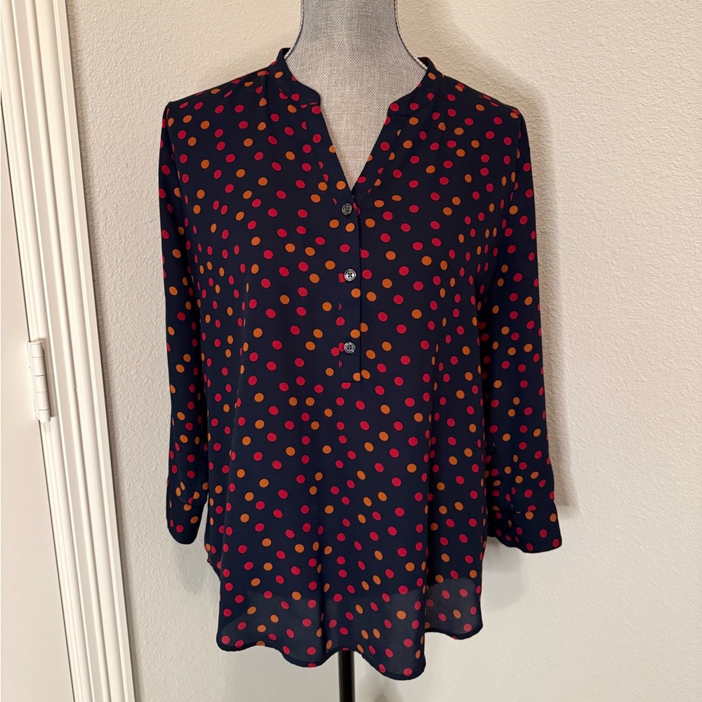 Van Heusen Polka Dot Blouse - Navy | M
